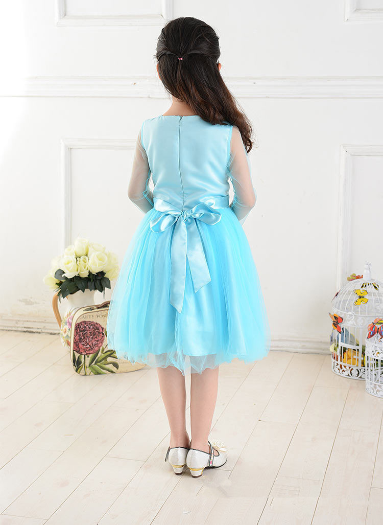 F68021 Frozen chiffon long-sleeved dress